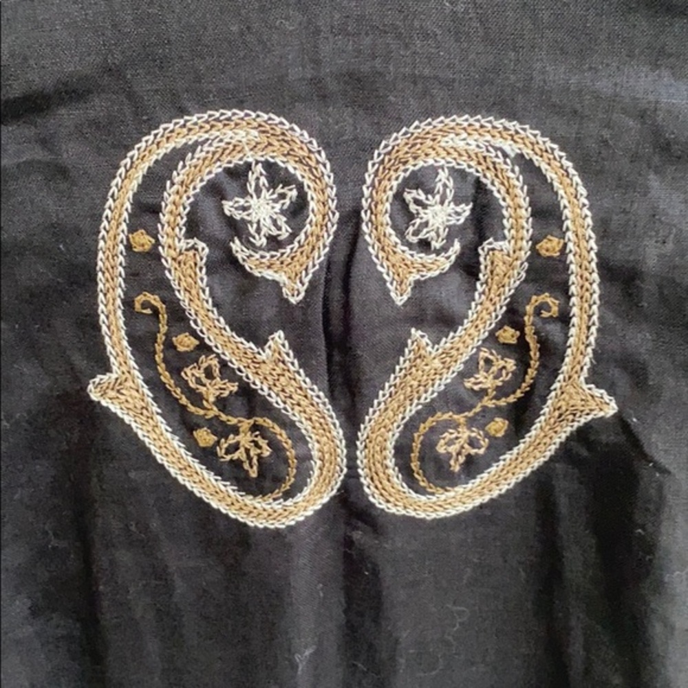 Richard Malcolm 100% Linen Embroidered Paisley Shirt - Picture 5 of 6